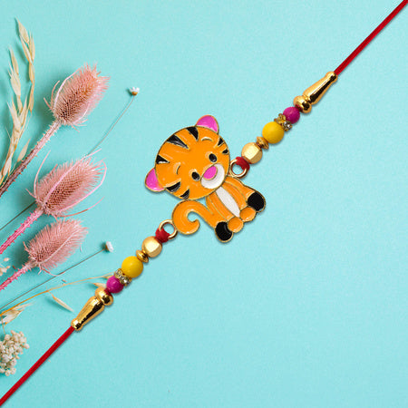 Cute Tiger Cartoon Rakhi For Kids