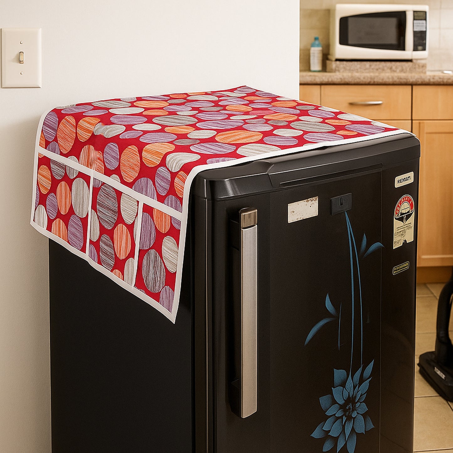 Refrigerator Top Cover With Side Pockets (100x60 Cm  1 Pc)