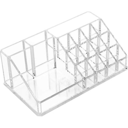 6282 16 Compartment Cosmetic Makeup Jewellery Lipstick Storage Organiser Box Cosmetic Storage Box Make-up Lipstick Organizer  Lipstick Holder Case  Transparent