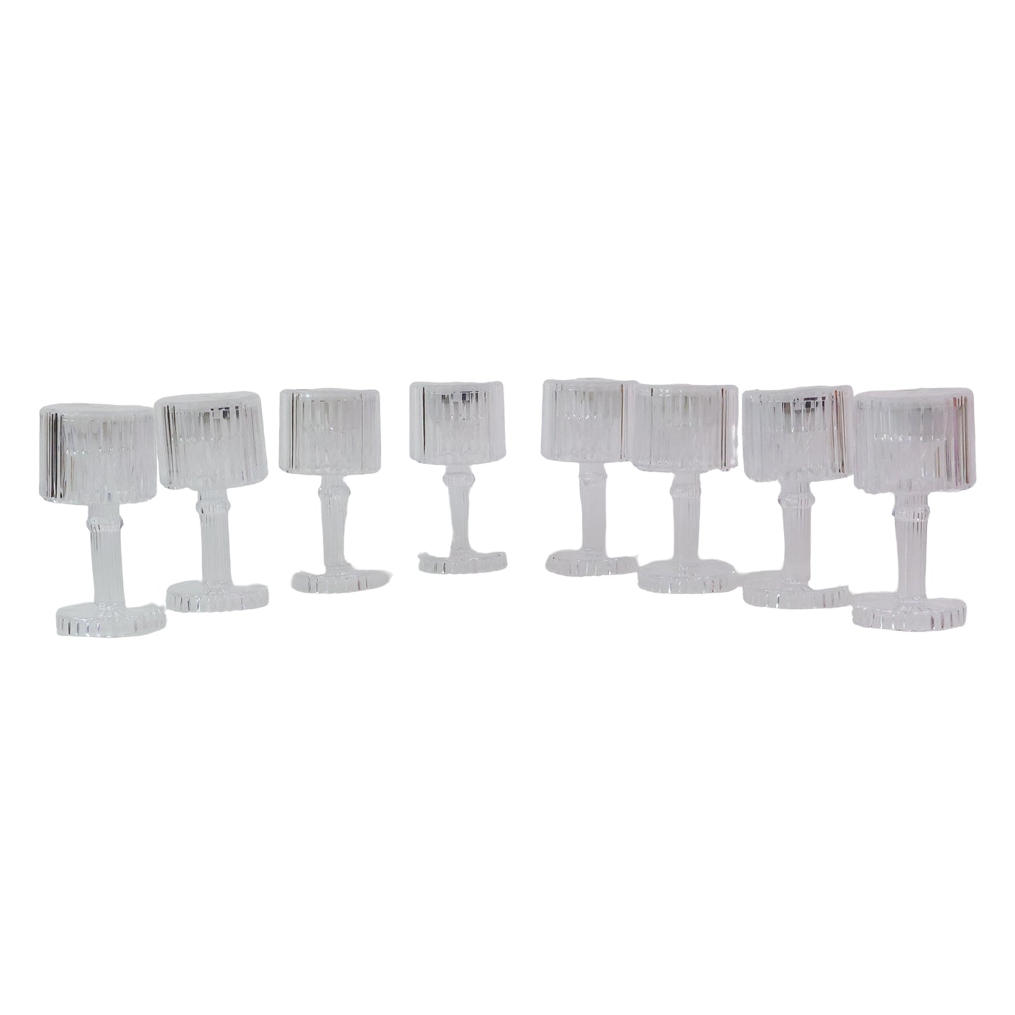 Set Of 8 Led Crystal-effect Table Lamps