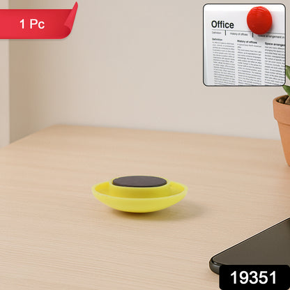 Yellow Board Magnets Circular Plastic Buttons (1 Pc)