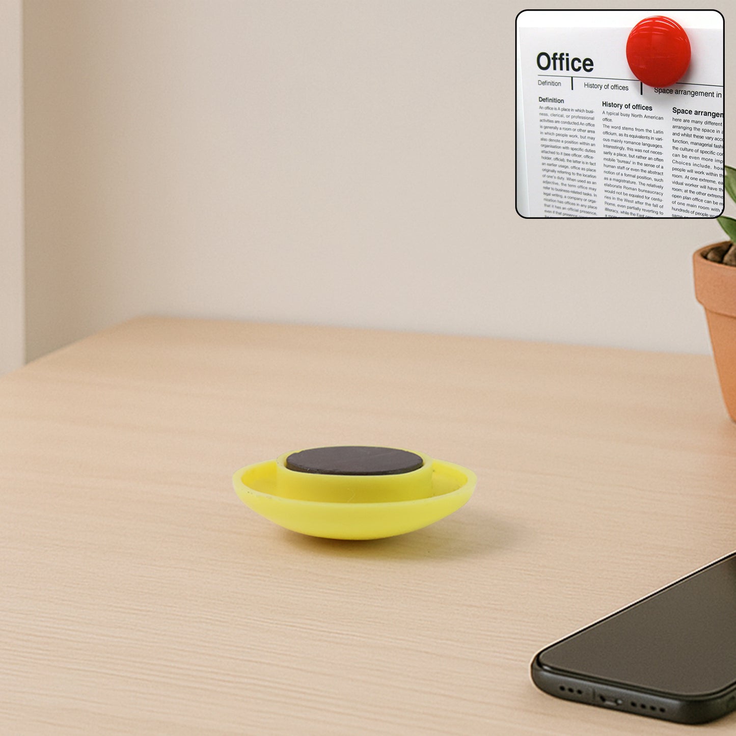 Yellow Board Magnets Circular Plastic Buttons (1 Pc)