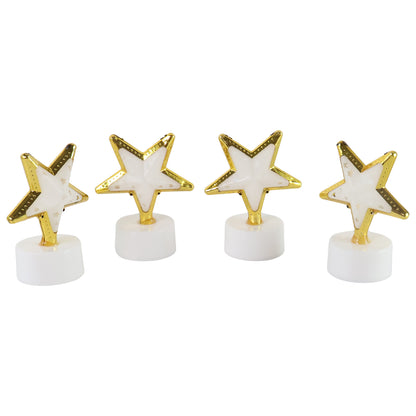 Decorative Star Shaped Flameless Led Candles (4 Pc)