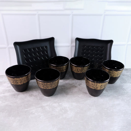 2 Bowl  6 Glass Snacks Set ( 8 Pc Set )