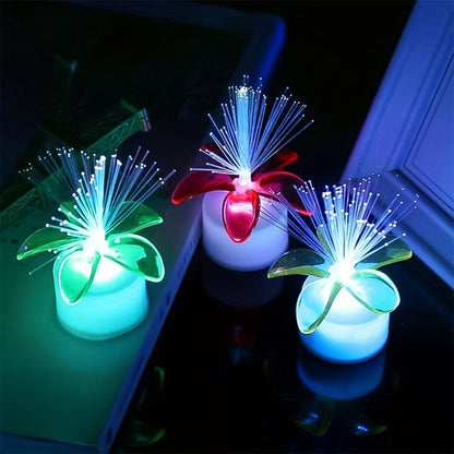 6237 Fiber Optic Light Mini Color Change Led Table Centerpieces  Light Up Candle - Pack Of 12