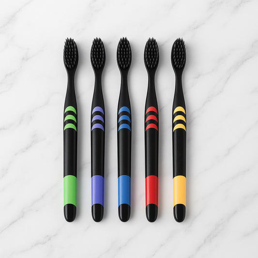 Soft Toothbrush With Plastic Round Box For Men And Women Kids Adultsplastic Toothbrush (10 Pcs Set)