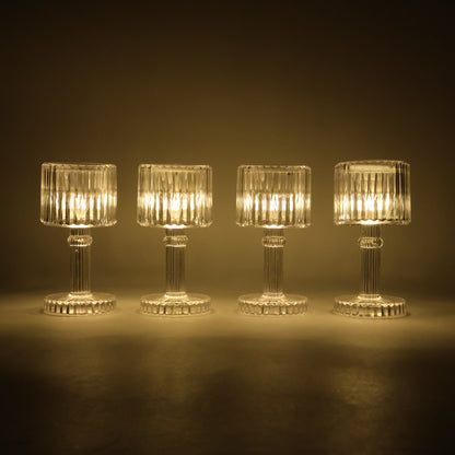 Set Of 4 Led Crystal-effect Table Lamps