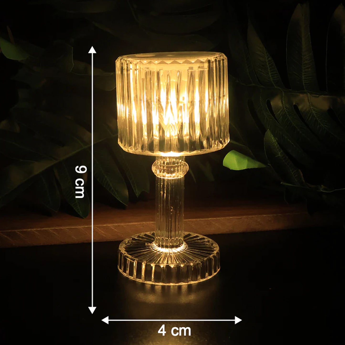 Set Of 6 Led Crystal-effect Table Lamps