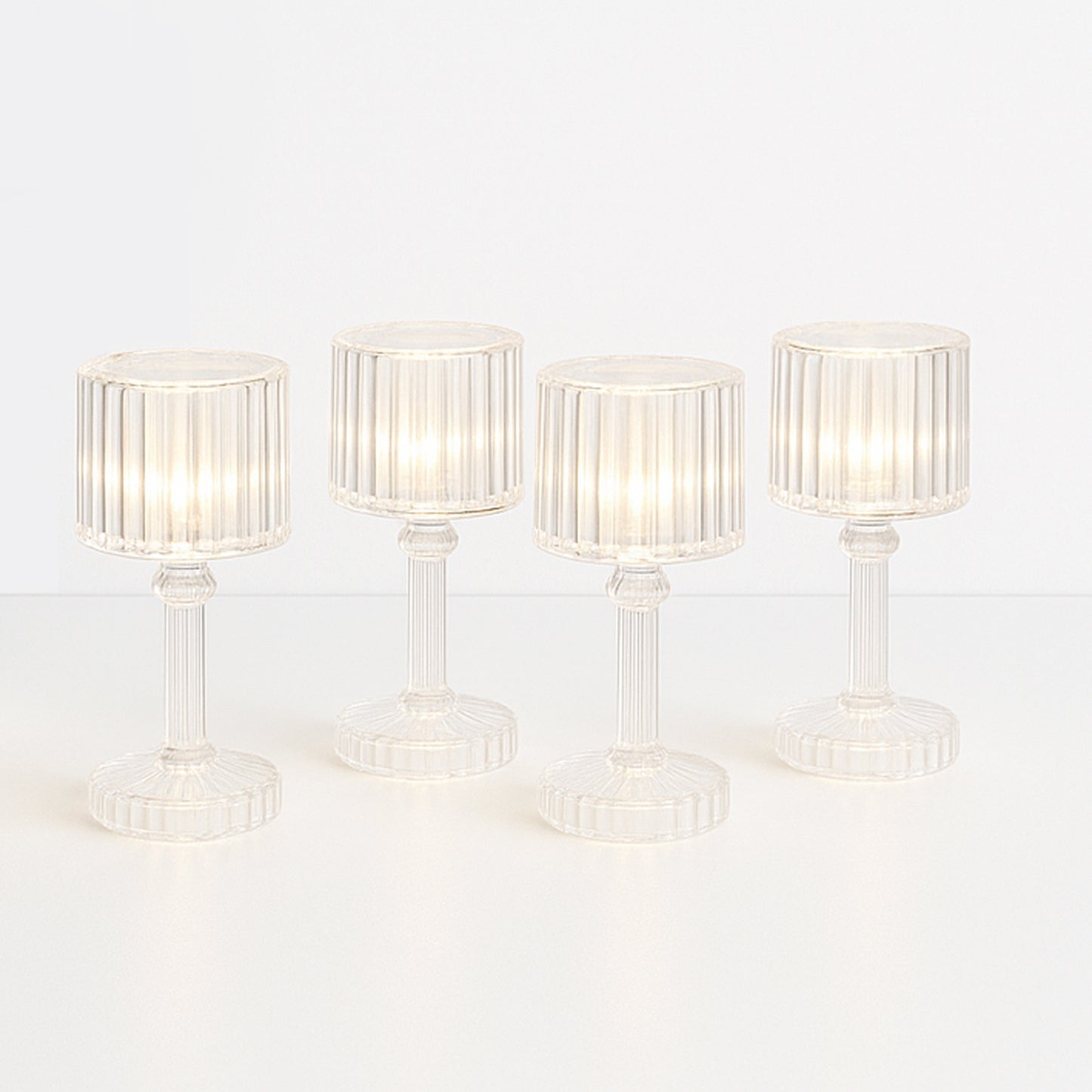 Set Of 4 Led Crystal-effect Table Lamps