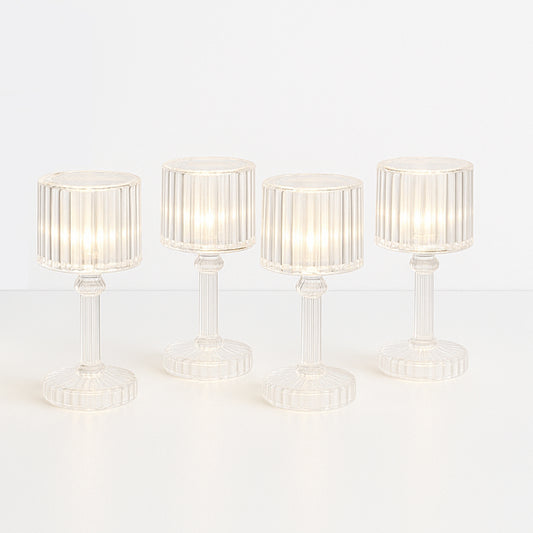 Set Of 4 Led Crystal-effect Table Lamps