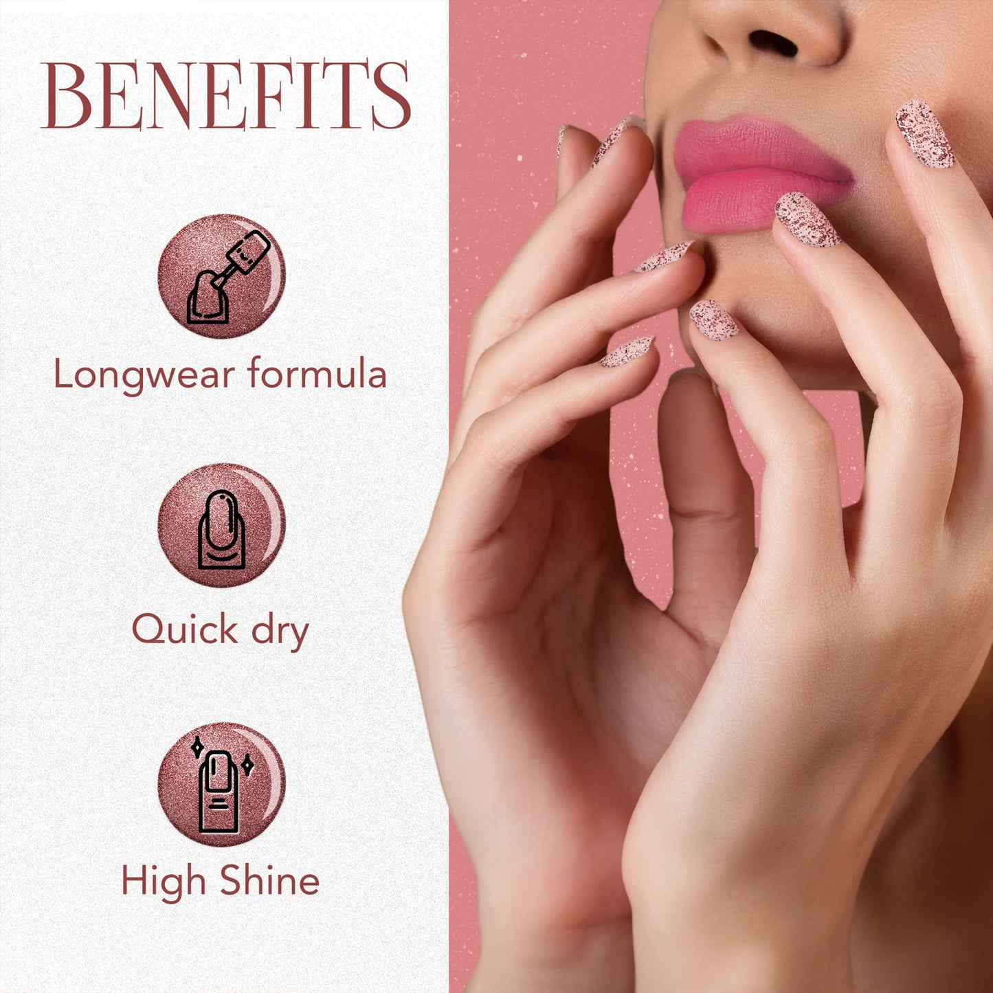 Og Beauty Metallic Rose Starlet Glitter Nail Paint (10 Ml  1 Pc)