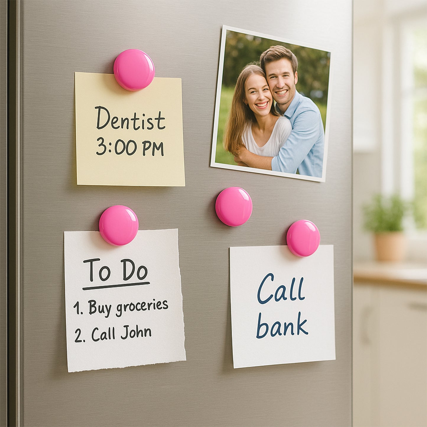 Round Fridge Magnets - (4 Pc  Set)