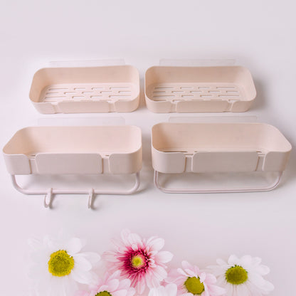 Multipurpose Kitchen Bathroom Wall Corner Shelf Rack (4 Pcs Set)
