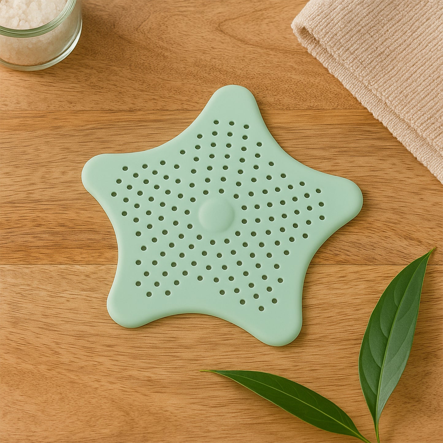 Mint Green Silicone Star Shaped Sink Filter Bathroom Hair Catcher Drain Strainers For Basin