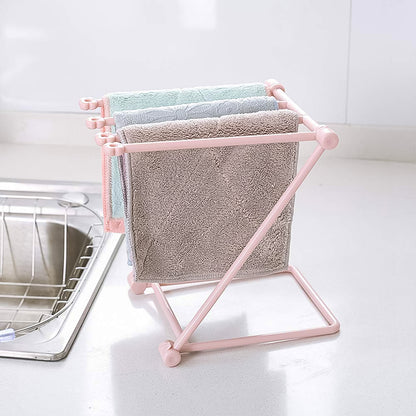 Folding Kitchen Bathroom Towel Rack Towel Stand (1 Pc)