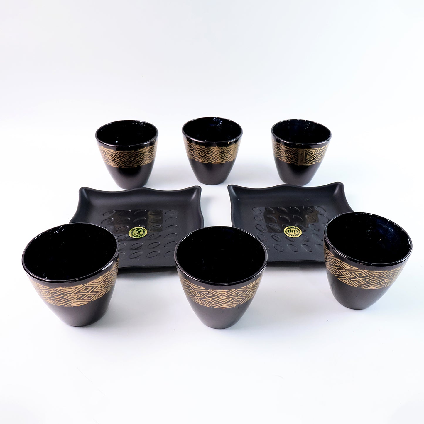 2 Bowl  6 Glass Snacks Set ( 8 Pc Set )