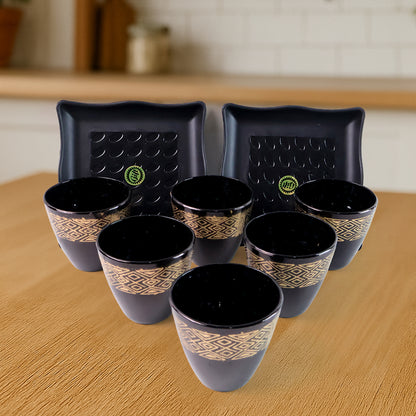 2 Bowl  6 Glass Snacks Set ( 8 Pc Set )
