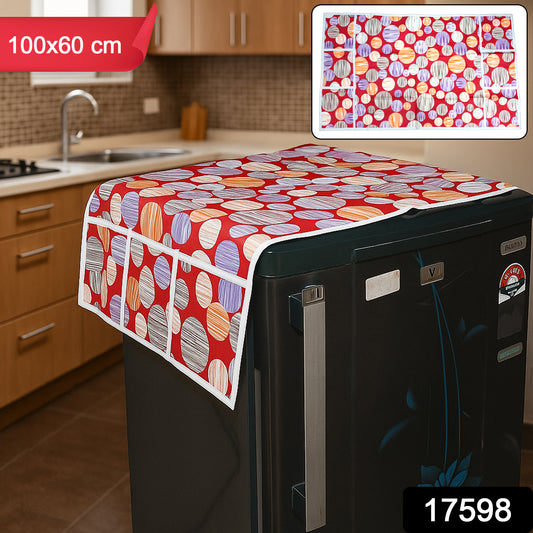Refrigerator Top Cover With Side Pockets (100x60 Cm  1 Pc)