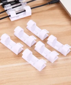 Plastic Cable Clips with Strong Adhesive – Cord Organizer Set (20 Pcs)